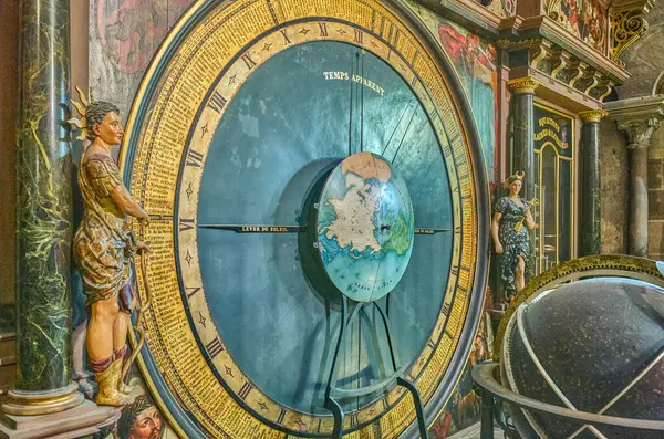 Strasbourg France September 2022 Detail Astronomical Clock Gotic Cathedrak Our — Stock Photo, Image