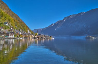 Hallstatt, Avusturya, Hallstatter köyü manzaralı.
