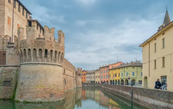 Fontanellato Italia Februari 2023 Pandangan Sisi Benteng Abad Pertengahan Sanvitale — Stok Foto