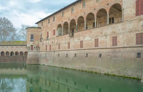 Fontanellato Italia Februari 2023 Pemandangan Sisi Benteng Abad Pertengahan Sanvitale — Stok Foto