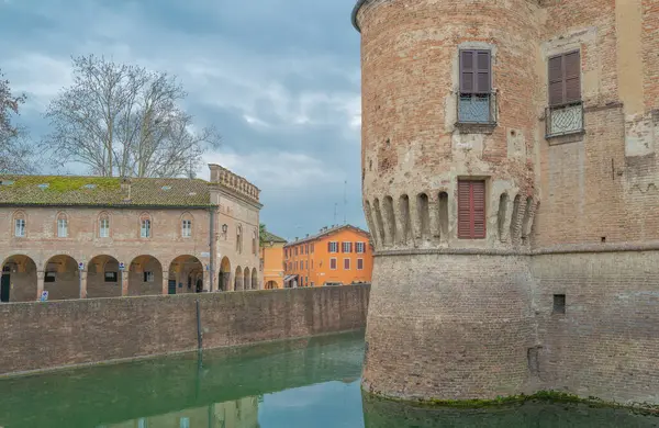 Fontanellato Italia Februari 2023 Detail Benteng Abad Pertengahan Sanvitale Dengan — Stok Foto