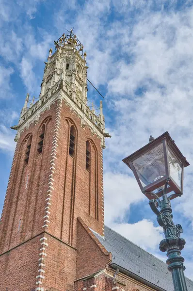 Haarlem, Hollanda, St. Bavo kilisesinin çan kulesinin yukarıdan görünüşü (Grote Kerk)