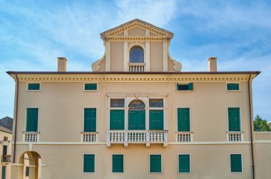 Este, İtalya, eski şehrin antik Venedik tarzı binaları.