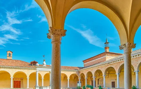 stock image Teolo, Italy, the cloister of the Benedectine  Abbey  Santa Maria Assunta of Praglia