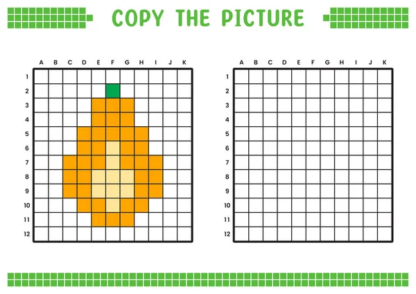 Copy Picture Complete Grid Image Educational Worksheets Drawing Squares Coloring — Stock Vector