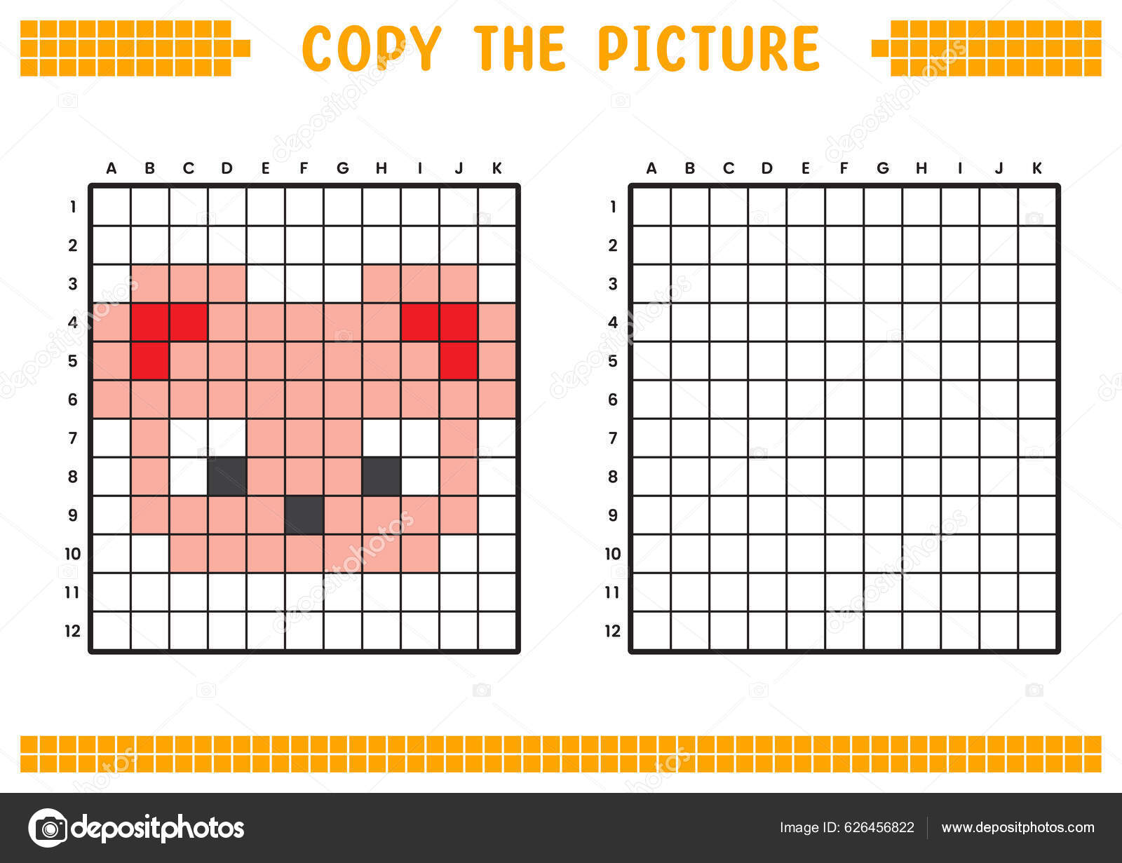 Copy Picture Complete Grid Image Educational Worksheets Drawing Squares ...