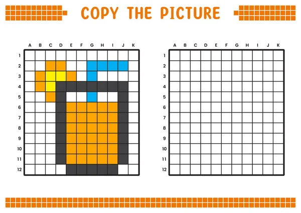 Copie Imagem Complete Imagem Grade Planilhas Educativas Desenho Com Quadrados — Vetor de Stock