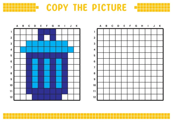 Copie Imagem Complete Imagem Grade Planilhas Educativas Desenho Com Quadrados — Vetor de Stock