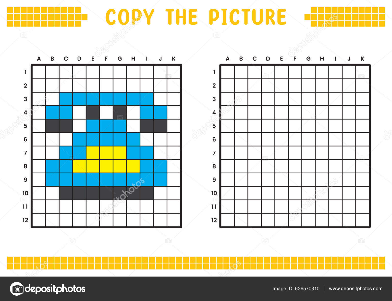 Copy Picture Complete Grid Image Educational Worksheets Drawing Squares ...