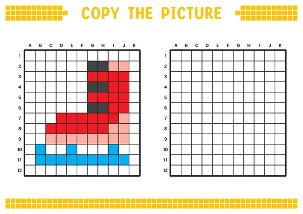 Copy Picture Complete Grid Image Educational Worksheets Drawing Squares Coloring — Stock Vector