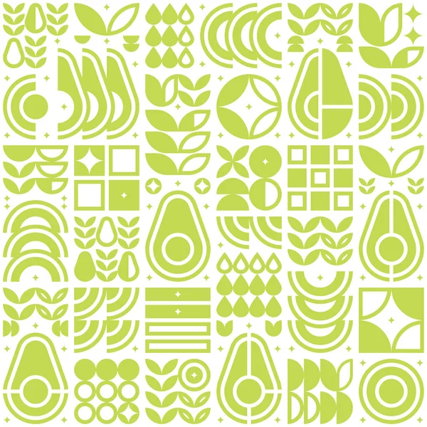 Abstract Artwork Avocado Pattern Icon Simple Flat Vector Art Illustration — Wektor stockowy