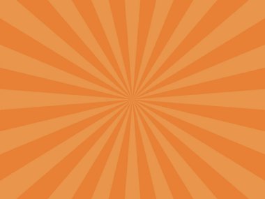 Gradyan turuncu renkte soyut patlama arkaplanı. Güneş parıltısı etkisi yayılıyor. Güneş ışığı deseni. Radyal ışınlar vektör çizimi. Dar ışın. Arka planlar, posterler, afişler ve kapaklar için.