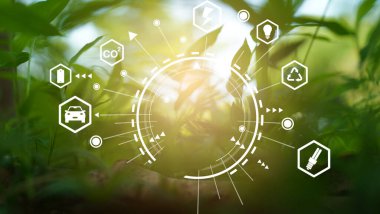 eko yenilenebilir enerji simgesi yeşil arkaplan