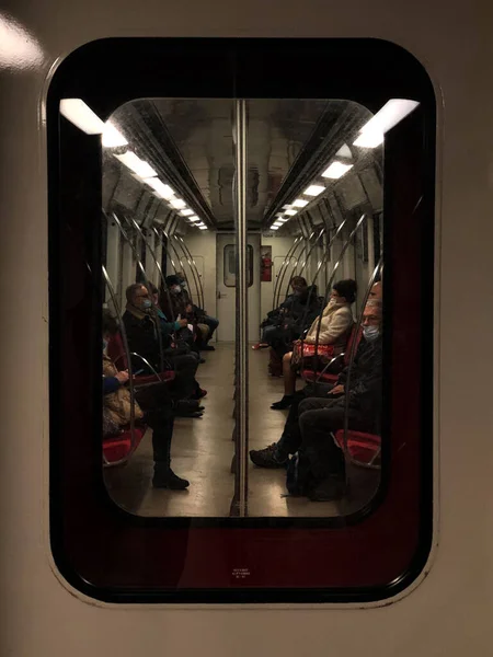 Interior Trem Metro — Fotografia de Stock