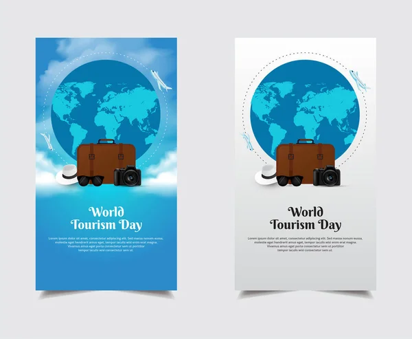 Célébration Modèle Conception Journée Mondiale Tourisme Histoires Collection Journée Mondiale — Image vectorielle