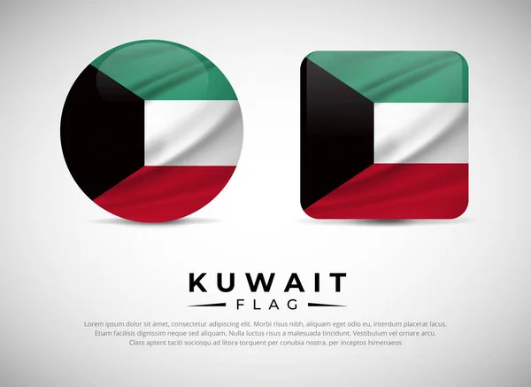 Collectie Van Koeweit Vlag Embleem Pictogram Koeweit Vlag Symbool Vector — Stockvector