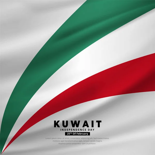 Stock vector Modern and amazing Kuwait Independence Day design with wavy flag vector