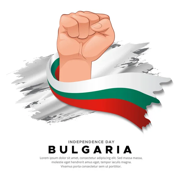 Projeto Dia Independência Bulgária Com Bandeira Mão Bulgária Vetor Bandeira —  Vetores de Stock