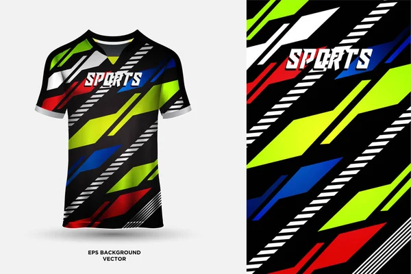 Abstract Futurista Camiseta Design Adequado Para Esportes Corridas Futebol Jogos — Vetor de Stock