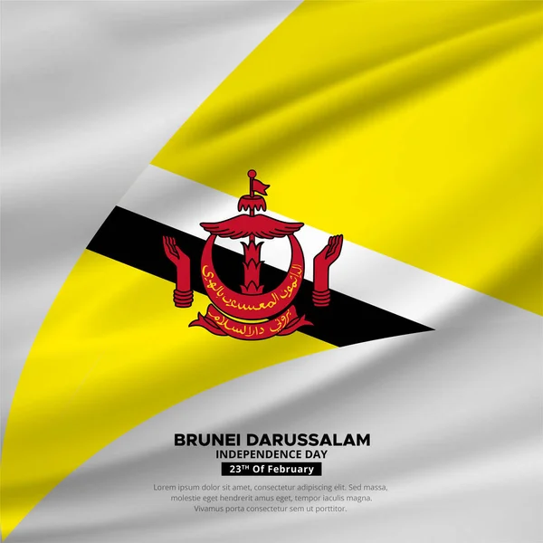 Modern Amazing Brunei Darussalam Independence Day Design Wavy Flag Vecto — стоковый вектор