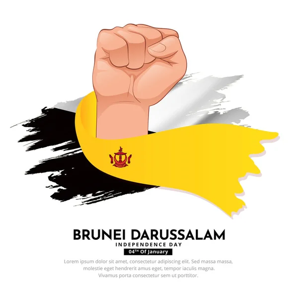 Modern Brunei Darussalam Independence Day Design Wavy Flag Vector Brunei — стоковый вектор