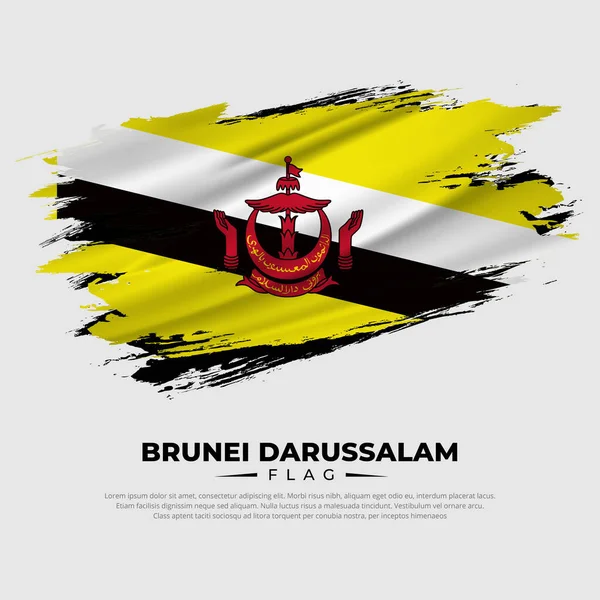 Amazing Brunei Darussalam Flag Background Grunge Brush Brunei Darussalam Independence 图库插图