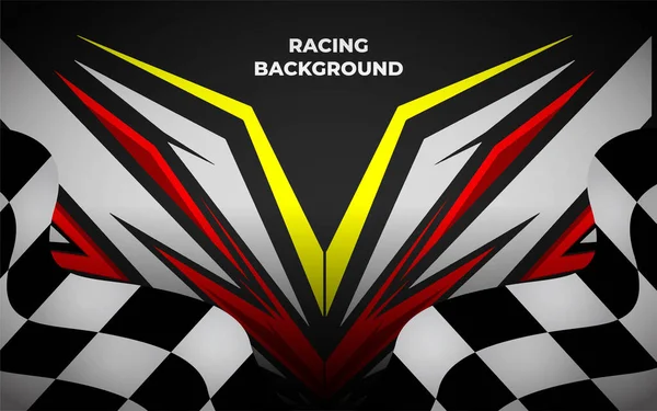 时髦的赛车背景模板与种族旗帜 现代赛车设计的背景矢量 图库插图