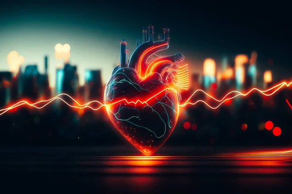 A heart with a heartbeat line