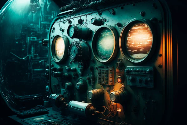 The submarine's radio communication system in action