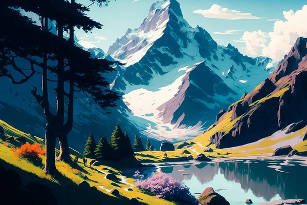 Lovely relaxing cell-shaded Landscape painting