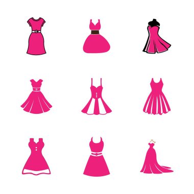 elbise simgesi logo vektör tasarım şablonu