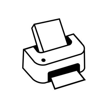 yazıcı makine simgesi logo vektör tasarım şablonu