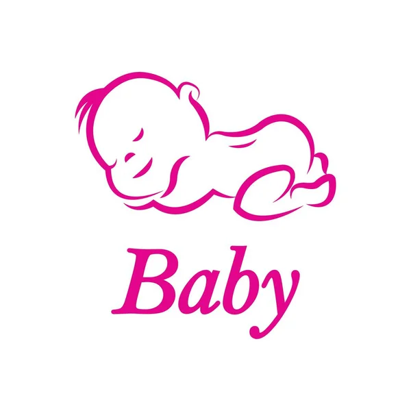 Baby Icon Logo Vektor Design Templat — Stockvektor