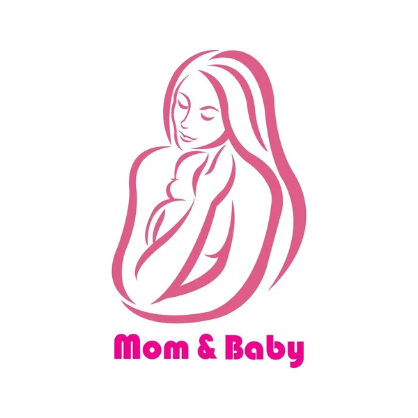 Madre Bebé Icono Logotipo Vector Diseño Plantilla — Archivo Imágenes Vectoriales