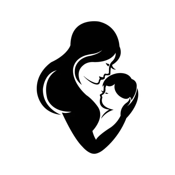 Mother Baby Icon Logo Vector Design Template — Stock Vector