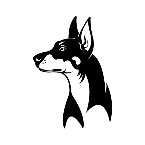 Köpek Profili Baş Logo Vektör Tasarım Şablonu — Stok Vektör