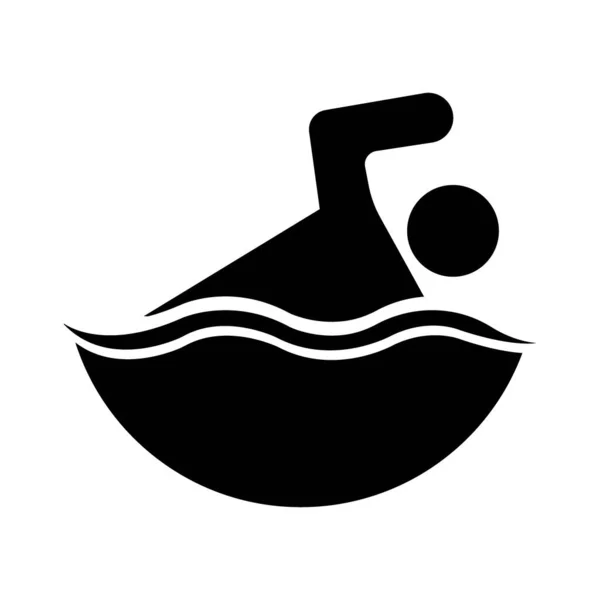 Logo Icona Nuoto Modello Progettazione Vettoriale — Vettoriale Stock