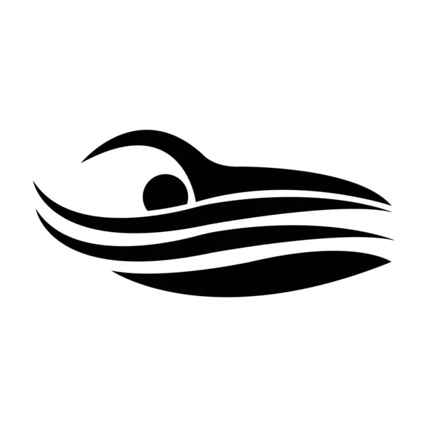 Icono Natación Logotipo Vector Diseño Templat — Vector de stock