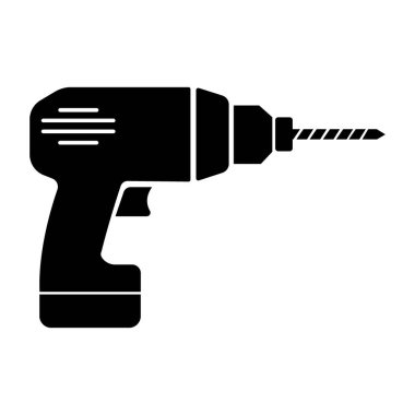 elektrikli matkap simgesi logo vektör tasarım şablonu