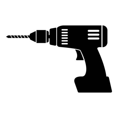 elektrikli matkap simgesi logo vektör tasarım şablonu