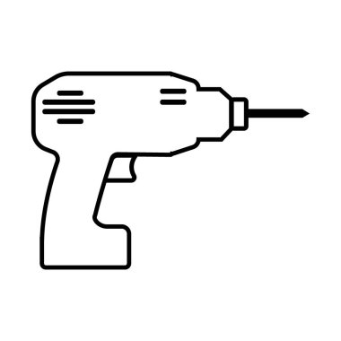 elektrikli matkap simgesi logo vektör tasarım şablonu