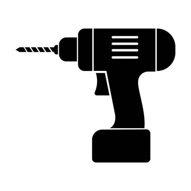 elektrikli matkap simgesi logo vektör tasarım şablonu