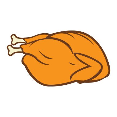 Kızarmış tavuk simgesi logo vektör tasarım şablonu