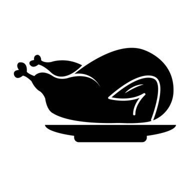 Kızarmış tavuk simgesi logo vektör tasarım şablonu