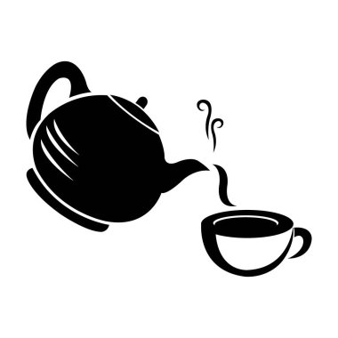 çaydanlık simgesi logo vektör tasarım şablonu
