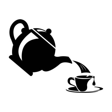 çaydanlık simgesi logo vektör tasarım şablonu