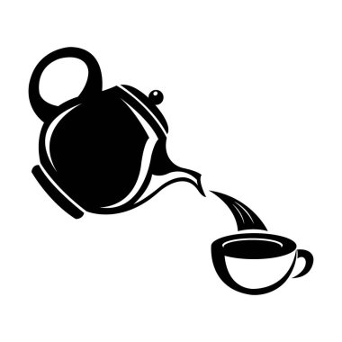 çaydanlık simgesi logo vektör tasarım şablonu