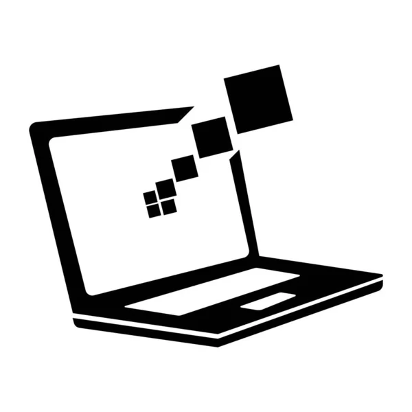 Laptop Icon Logo Vector Design Template — Vector de stock