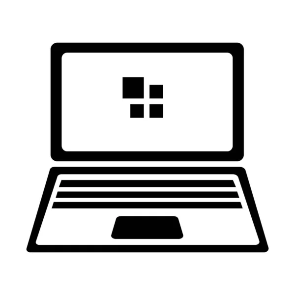 Laptop Icon Logo Vector Design Template — Stok Vektör