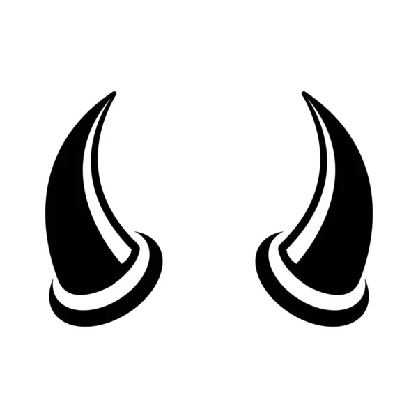Cuernos Icono Logotipo Vector Diseño Plantilla — Vector de stock
